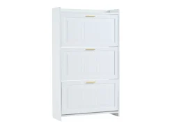 Conjunto de 2 zapateros 70 x 24 x 120 cm con 3 puertas - Blanco