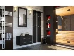 Conjunto de armario Kioto, Carcasa en negro mate / Frente en negro mate