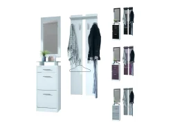 Conjunto de armario Loret V2 Mini, Carcasa en blanco mate / Frente en gris hormigón oxidado