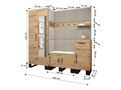 Conjunto de guardarropa Artin 13 196/200/46 (Roble/Manila 18)
