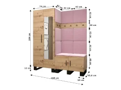 Conjunto de guardarropa Artin 14 196/158/46 (Roble/Manila 02)