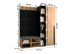 Conjunto de guardarropa Miro 2 184/84/42 (Blanco/Manila 02)