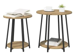 Conjunto de mesas auxiliares 2 piezas Roble Artisan y Negro