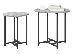 Conjunto de mesas auxiliares 2 piezas Gris sonoma y Negro