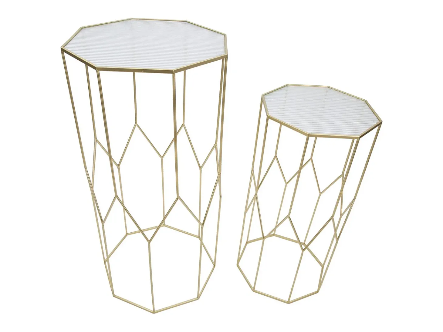 Conjunto de Mesitas Auxiliares VKH598, Oro, 50x46x100 cm, Kendra Home