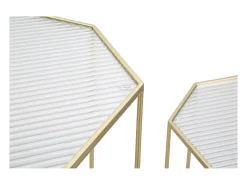 Conjunto de Mesitas Auxiliares VKH598, Oro, 50x46x100 cm, Kendra Home