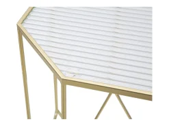 Conjunto de Mesitas Auxiliares VKH598, Oro, 50x46x100 cm, Kendra Home