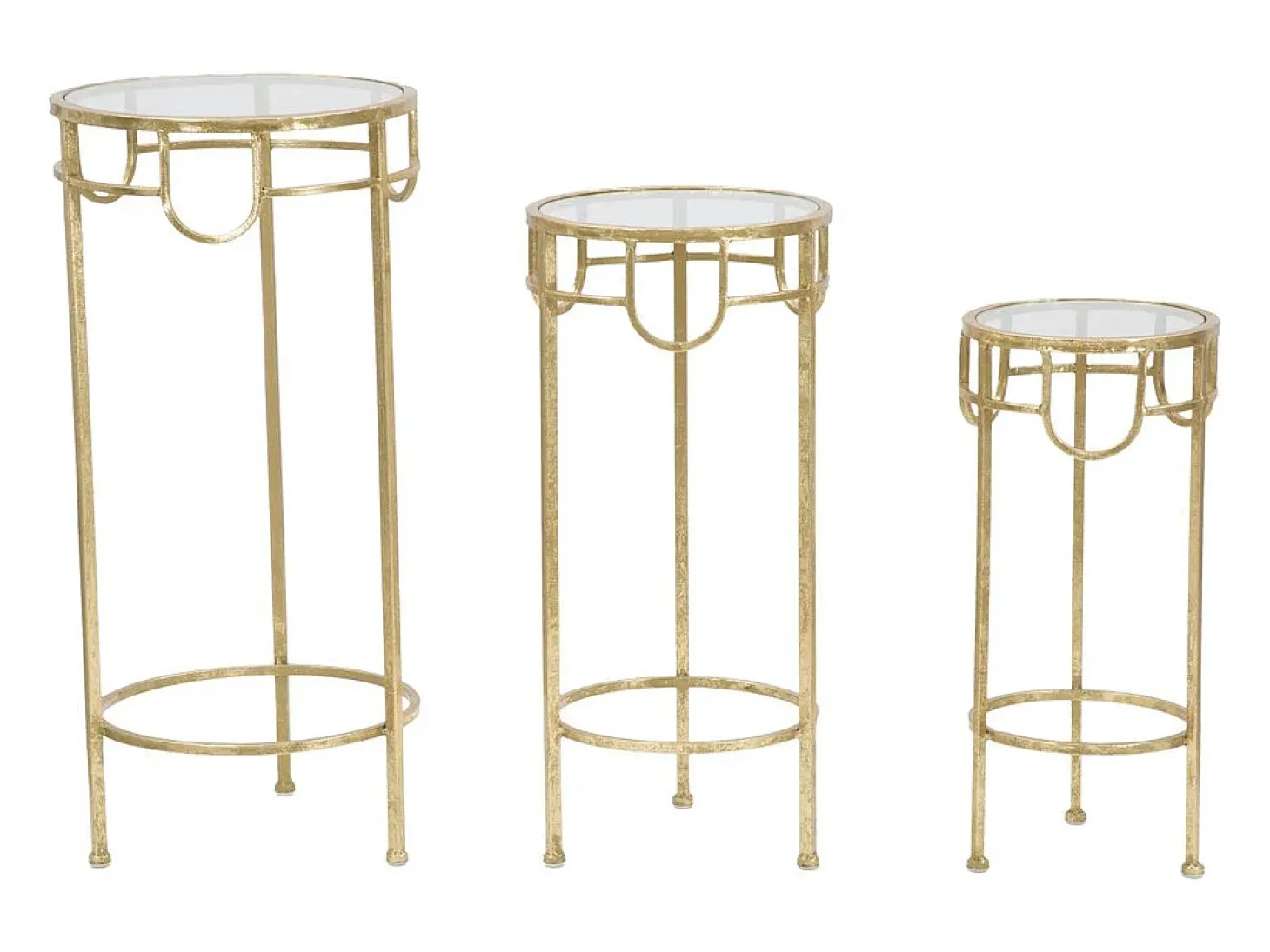 Conjunto de Mesitas Auxiliares VKH428, Oro, 33x33x70 cm, Kendra Home