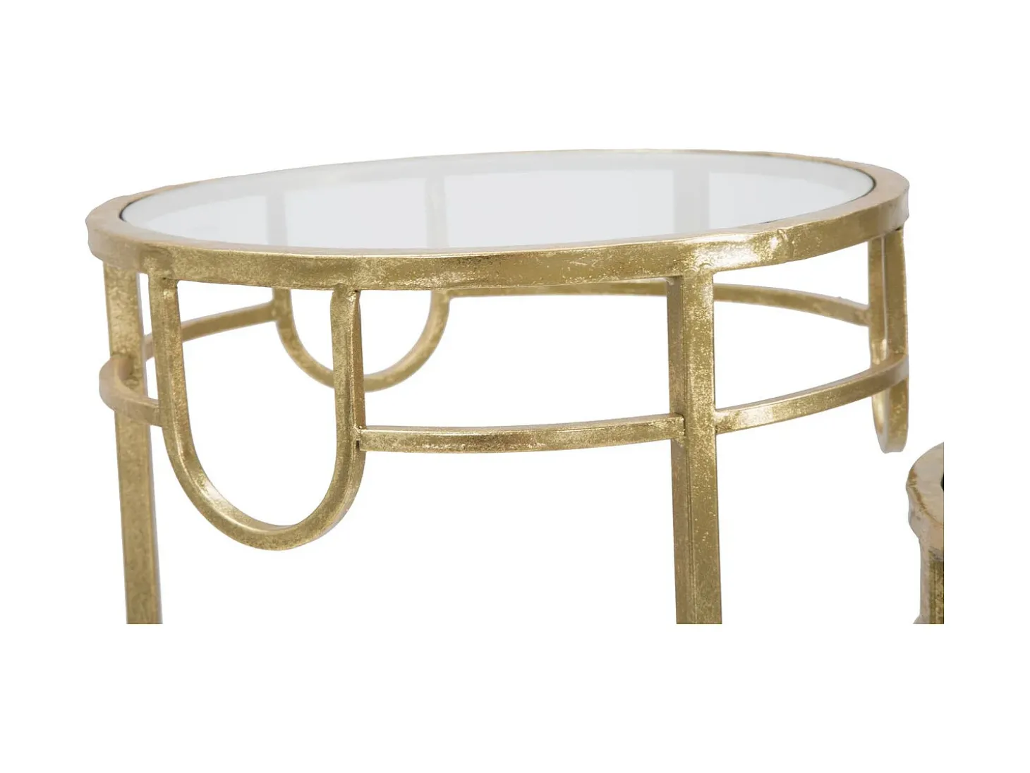 Conjunto de Mesitas Auxiliares VKH428, Oro, 33x33x70 cm, Kendra Home