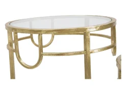 Conjunto de Mesitas Auxiliares VKH428, Oro, 33x33x70 cm, Kendra Home