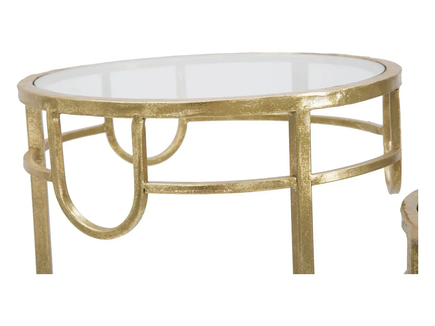 Conjunto de Mesitas Auxiliares VKH428, Oro, 33x33x70 cm, Kendra Home