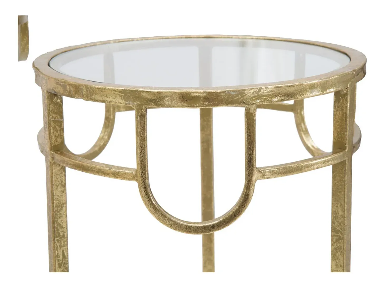Conjunto de Mesitas Auxiliares VKH428, Oro, 33x33x70 cm, Kendra Home