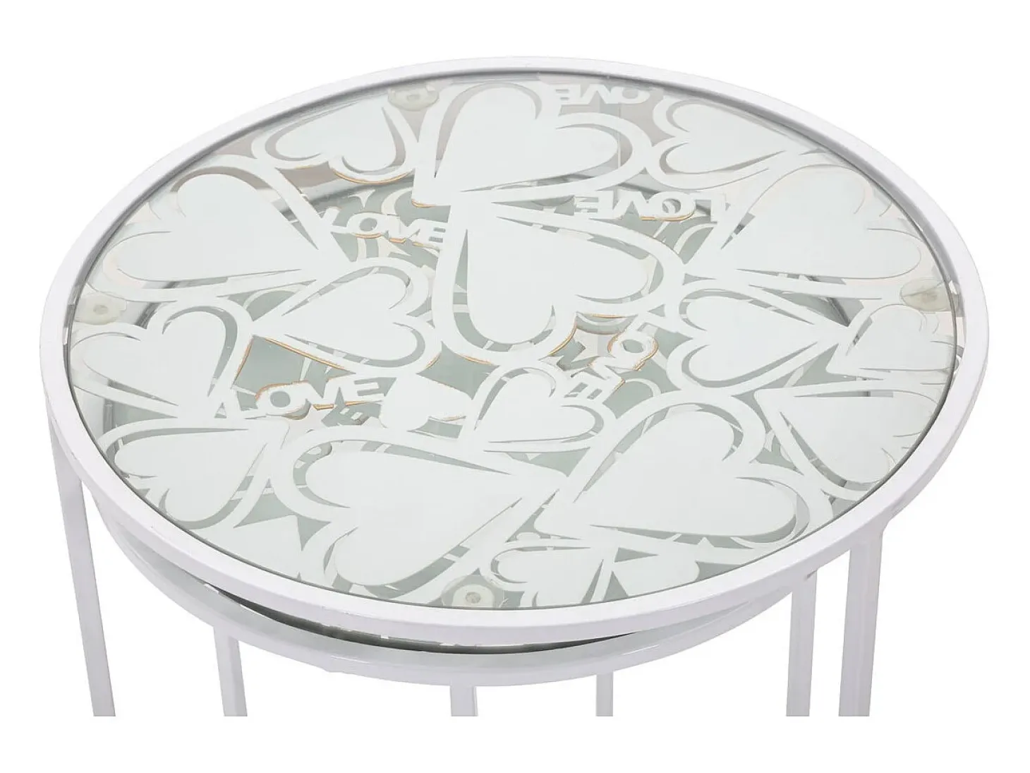 Conjunto de Mesitas Auxiliares VKH556, Blanco, 43x43x60 cm, Kendra Home