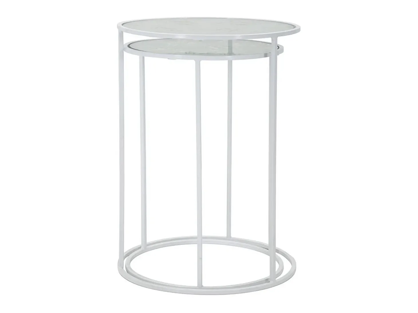 Conjunto de Mesitas Auxiliares VKH556, Blanco, 43x43x60 cm, Kendra Home