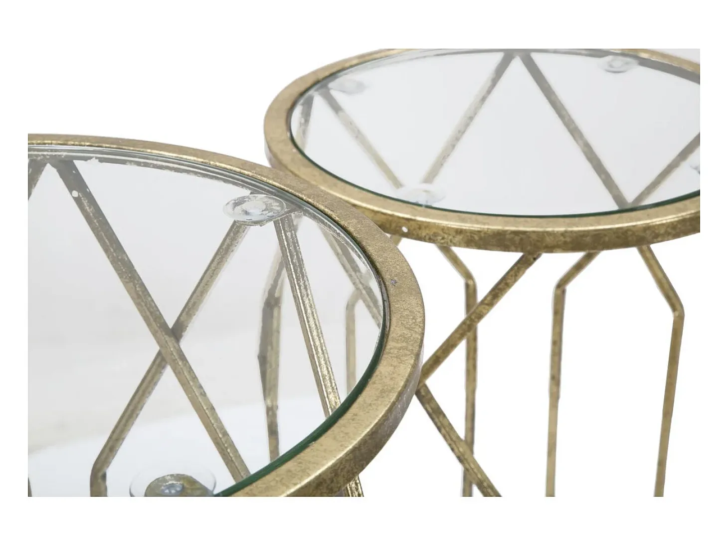 Conjunto de Mesitas Auxiliares VKH597, Oro, 32x32x71 cm, Kendra Home
