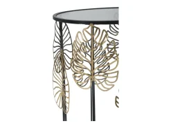 Conjunto de Mesitas Auxiliares Hoja 67, Negro, 38x38x55 cm, Kendra Home