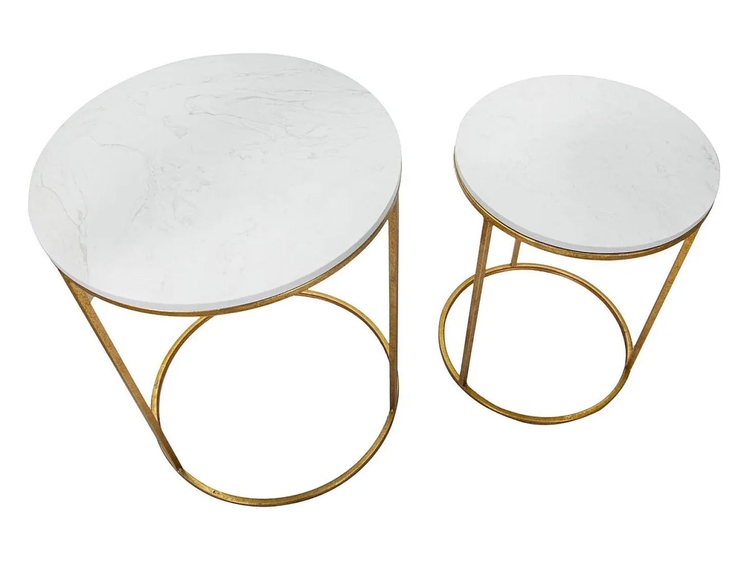 Conjunto de Mesitas Auxiliares VKH534, Oro, 52x52x63 cm, Kendra Home