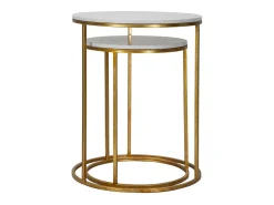 Conjunto de Mesitas Auxiliares VKH534, Oro, 52x52x63 cm, Kendra Home