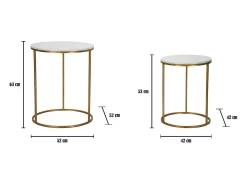 Conjunto de Mesitas Auxiliares VKH534, Oro, 52x52x63 cm, Kendra Home