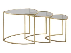 Conjunto de Mesitas Auxiliares VKH553, Oro, 60x60x50 cm, Kendra Home