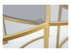 Conjunto de Mesitas Auxiliares VKH553, Oro, 60x60x50 cm, Kendra Home