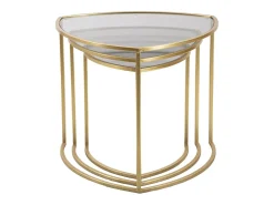 Conjunto de Mesitas Auxiliares VKH553, Oro, 60x60x50 cm, Kendra Home