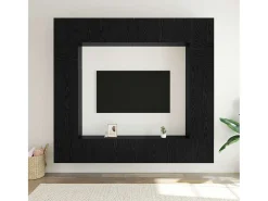 Conjunto de mueble de TV de 8 piezas Roble negro 100 x 30 x 30 cm