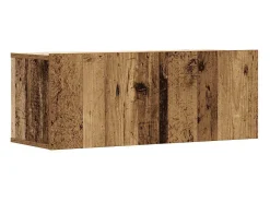Conjunto de mueble de TV de pared de 5 piezas, madera vieja, madera de ingeniería