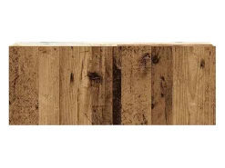 Conjunto de mueble de TV de pared de 5 piezas, madera vieja, madera de ingeniería
