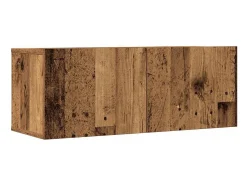 Conjunto de mueble de TV de pared de 5 piezas, madera vieja, madera de ingeniería