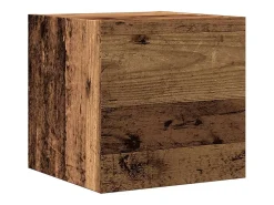 Conjunto de mueble de TV de pared de 5 piezas, madera vieja, madera de ingeniería