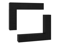 Conjunto de mueble de TV de 8 piezas Roble negro 80 x 30 x 30 cm