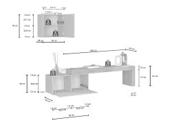 Conjunto de mueble de TV Chronos Chronos en color topo mate y roble 180/260x40 cm