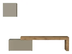 Conjunto de mueble de TV Chronos Chronos en color topo mate y roble 180/260x40 cm
