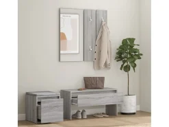 Conjunto de muebles de pasillo Sonoma Gray de madera de ingeniería
