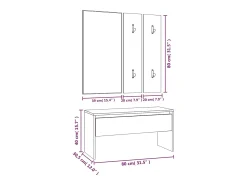 Conjunto de muebles de pasillo Sonoma Gray de madera de ingeniería