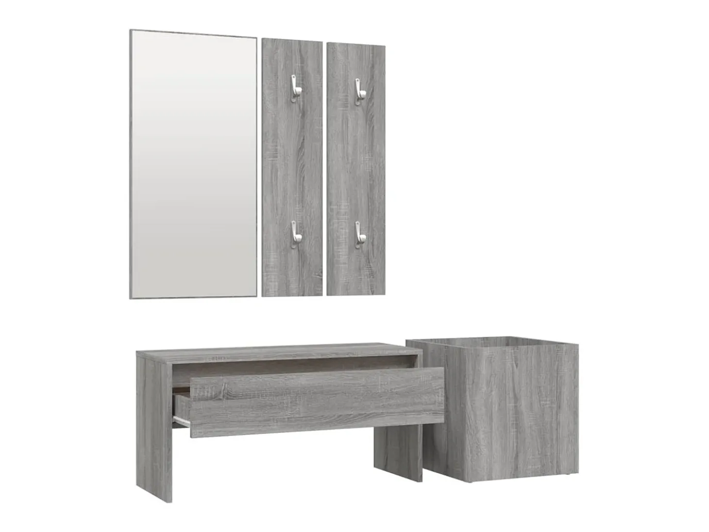 Conjunto de muebles de pasillo Sonoma Gray de madera de ingeniería