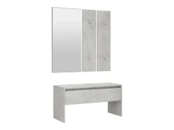 Conjunto de muebles de pasillo de madera de ingeniería de hormigón gris