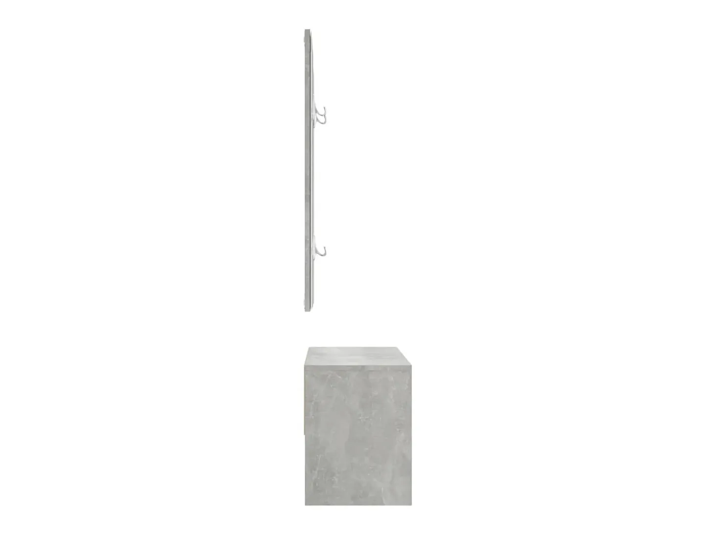 Conjunto de muebles de pasillo de madera de ingeniería de hormigón gris