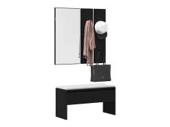 Conjunto de muebles de recibidor 4 piezas Roble negro 80 x 30,5 x 40 cm