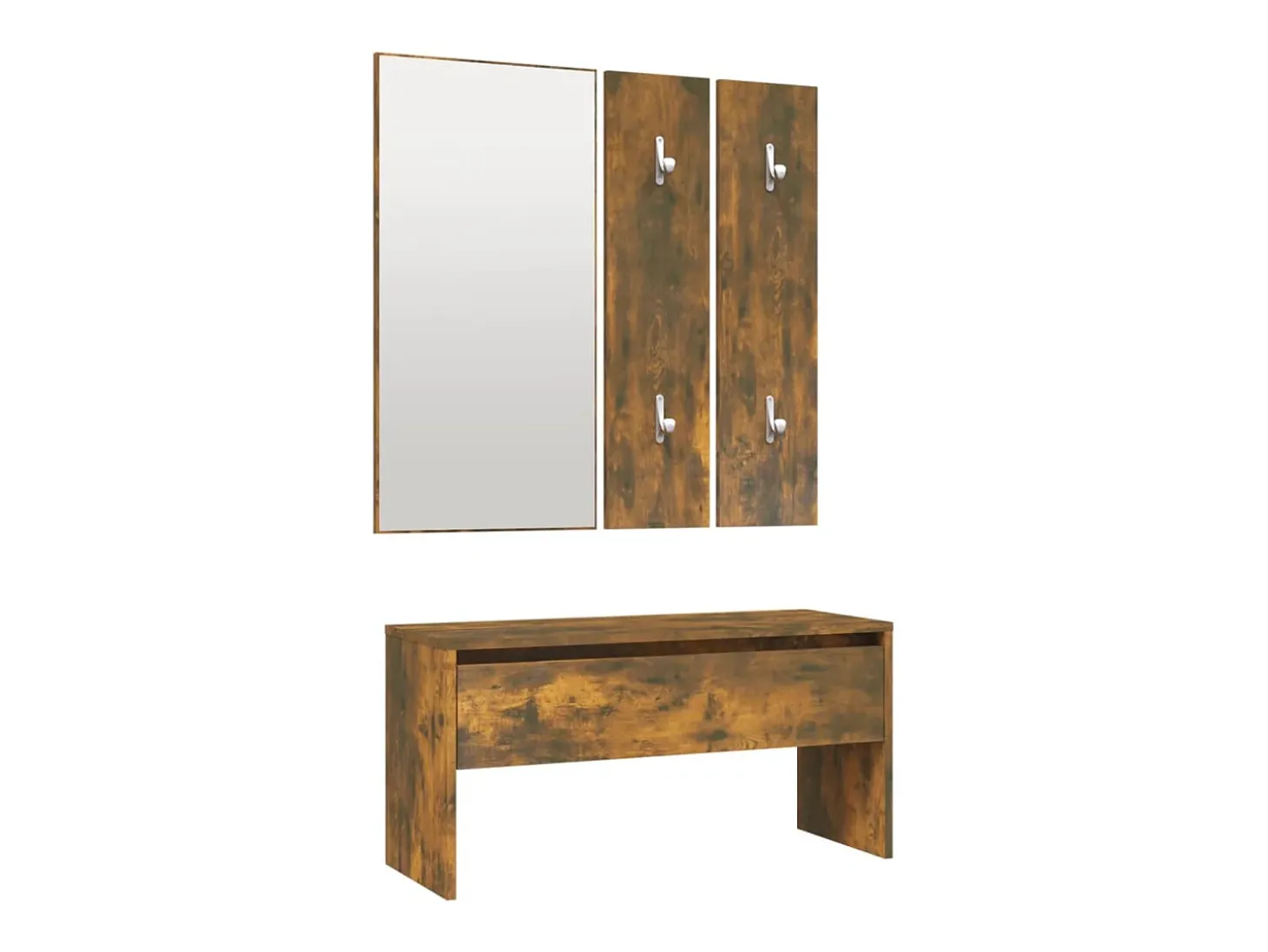Conjunto de muebles de recibidor de madera de ingeniería de roble ahumado