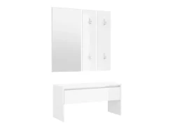 Conjunto de muebles de recibidor de madera de ingeniería blanca brillante