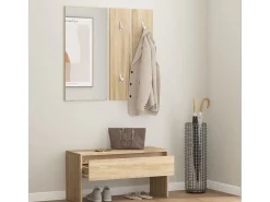 Conjunto de muebles de recibidor de madera de ingeniería de roble Sonoma