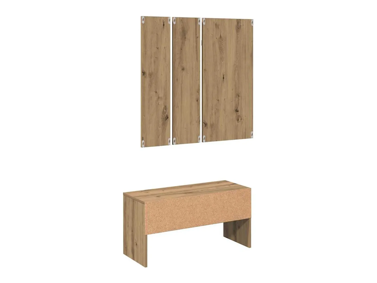 Conjunto de muebles de recibidor de madera de ingeniería de roble hecho a mano