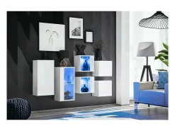 Conjunto de muebles de salón SWITCH SBIV – Blanco brillante – LED integrado & sistema Push to Open