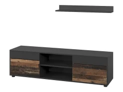 Conjunto de salón negro/antiguo 139.8x35.4x38.9 berno