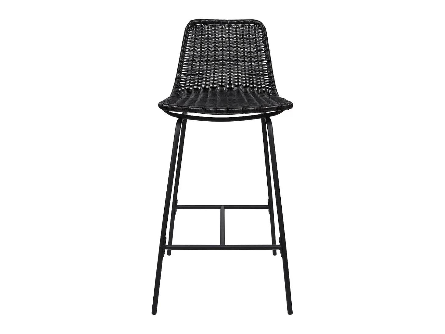 Conjunto de taburetes de bar e isla de metal con asiento de ratán 65cm KUTA