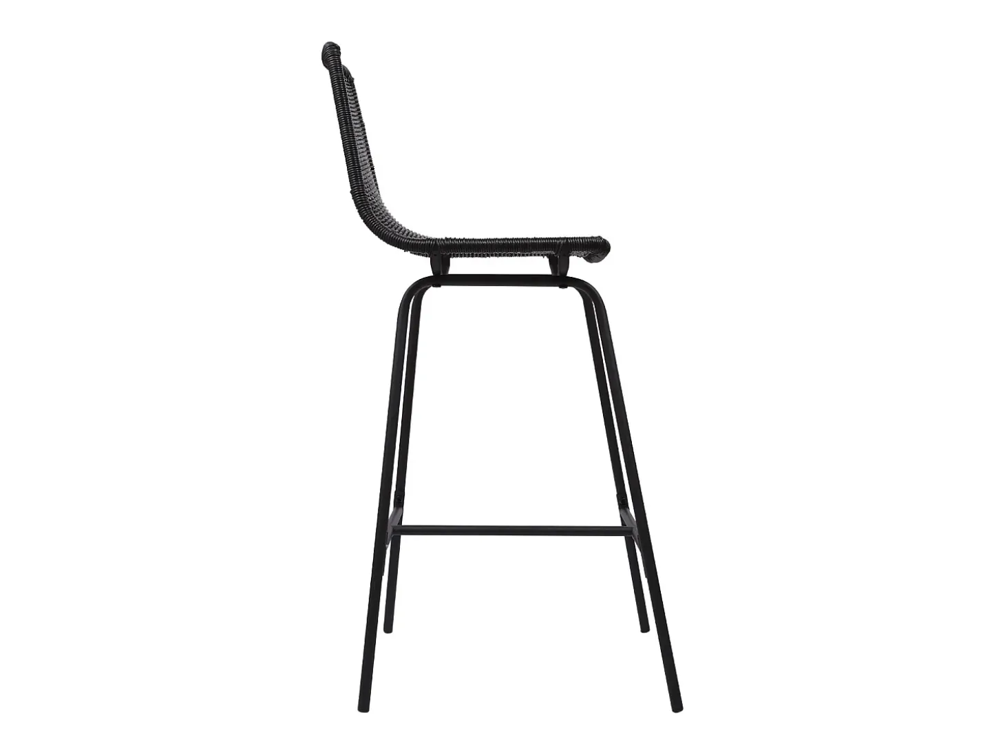 Conjunto de taburetes de bar e isla de metal con asiento de ratán 65cm KUTA