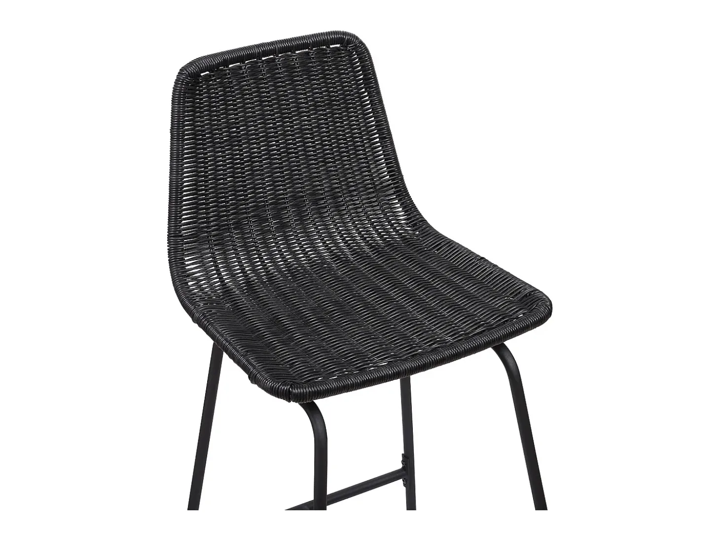 Conjunto de taburetes de bar e isla de metal con asiento de ratán 65cm KUTA