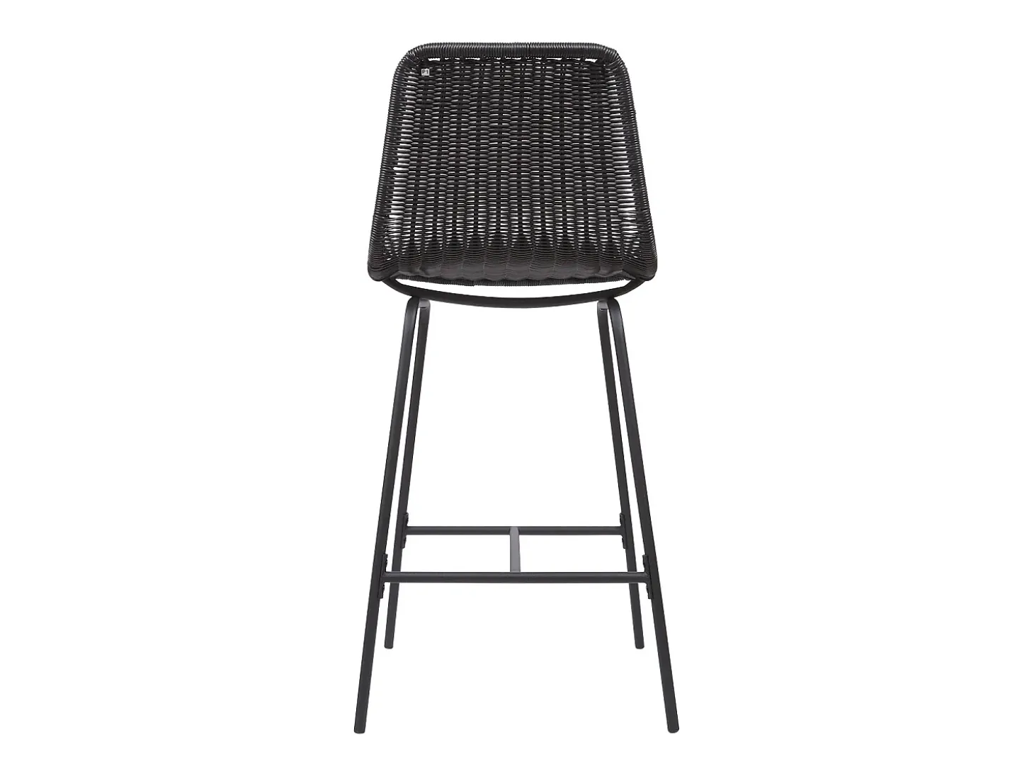 Conjunto de taburetes de bar e isla de metal con asiento de ratán 65cm KUTA